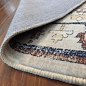 cheap Living Room &amp; Bedroom Rugs-Retro Carpet Persian Living Room Rug Bedside Floor Mat Non-Skid Foldable Bedroom Imitation Cashmere Thickened Plush Carpet
