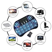 cheap Keyboards-Mini Wireless Keyboard with Multi-touch Touchpad 7 Colors Backlight Wireless Touchable Remote Control for Smart TV Box Desktop Touchpad PC