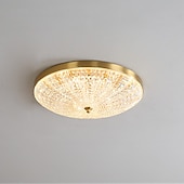 abordables Luces de techo-Luz de techo led regulable 38cm diseño circular luces de techo de cobre para sala de estar 110-240v