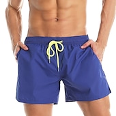 cheap Men&#039;s Swimming Shorts-Men&#039;s Board Shorts Swim Shorts Swim Trunks Summer Shorts Beach Shorts Drawstring Elastic Waist Plain Quick Dry Short Daily Holiday Hawaiian Boho Black Yellow Micro-elastic