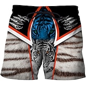 economico Animali &amp; Uccelli-Per uomo Tigre Alfabetico Costume nuoto a pantaloncino Boxer da surf Pantaloncini da mare Vita normale Hawaiano Boho Esterno Per eventi Per uscire Tasche A cordoncino Vita elastica progettista