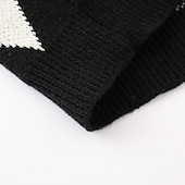 preiswerte Herren Strickjacke-Herren Pullunder Strickjacke Gerippt Stricken Taste Strick Geometrisch V Ausschnitt Moderne zeitgenössische Freizeitskleidung Ausgehen Bekleidung Ärmellos Herbst Winter Schwarz Blau M L XL