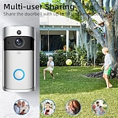 cheap Video Door Phone Systems-Video Doorbell Camera Wireless Battery Powered WiFi Video Doorbell Camera Motion Detector 2-Way Talk HD Video Night Vision Cloud Storage Battery Powered 2.4G WiFi Smart Home Security Doorbell C