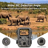 abordables Accessoires pour appareils photo et caméras-Mini caméra de piste vision nocturne 12mp 1080p caméra de jeu avec vision nocturne activée par le mouvement étanche pour la surveillance de la faune
