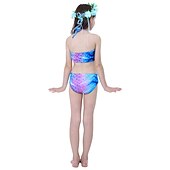 お買い得  マーメイド水着-子供 女の子 マーメイド水着 水着 ビキニ 性能 テーマパーティー 多色 活発的 ビーチスタイル ホルター 水着 4〜12年 夏 マルチカラー