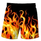 abordables Impression Géométrique-Homme Flamme Caleçons de Bain Surf Boardshort short de bain Taille médiale Hawaïen Bohème Extérieur Vacances Sortie Poche Cordon Taille elastique Designer Vêtement Tenue