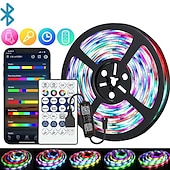 cheap WiFi&amp;Music Control-LED Strip Lights 1m-30m RGBIC WS2812b Bluetooth App Control Chasing Effect Lights Flexible Tape Diode Ribbon TV BackLight Room Decorate