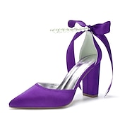 cheap Formal-Elegant Green Satin Ankle Strap Heels – Pointed Toe, Pearl Bow Detail, Block Heel Pumps for Women – Perfect for Weddings &amp; Parties