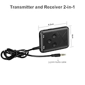 お買い得  パソコン・周辺機器-2 in1 bluetooth オーディオトランスミッターレシーバー aux 3.5mm ステレオワイヤレス音楽オーディオケーブルドングル bluetooth 4.2 アダプタテレビ dvd mp3 pc