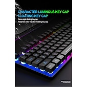 رخيصةأون طقم ماوس ولوحة مفاتيح-طقم لوحة مفاتيح وفأرة للشحن اللاسلكي free wolf t87 game luminous wireless kkeyboard and mouse set
