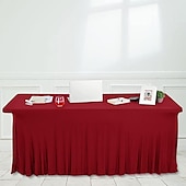 abordables Nappes-Housse de table en spandex nappe d&#039;extérieur blanche 6 pieds 4 pieds 8 pieds nappe à ressort noire extensible rectangulaire pour patio, pique-nique, mariage, salle à manger, pâques, cuisine