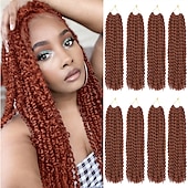 cheap Crochet Hair-Passion Twist Hair 12 Inch Water Wave Crochet Hair for Black Women Short Passion Twist Crochet Hair for Butterfly Locs 8 Packs Bob Spring Twist Hair Synthetic Curly Crochet Passion Twist Braiding Hair