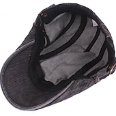 cheap Men's Hats-Men's Flat Cap Black Blue Denim Streetwear Stylish 1920s Fashion Outdoor Daily Going out Plain Warm