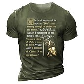 abordables Camisetas de fe-Hombre Graphic Caballeros templarios Letra Camiseta Tee Estilo casual Estilo clásico Manga Corta Camiseta Impresión 3D Cuello Barco Camisa Vintage Exterior Casual Diario Negro Azul Marino Verde