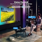 Недорогие Умный ночной свет-envisual tv светодиодная подсветка с камерой 3,8 м rgbic wi-fi tv подсветка для телевизоров ПК работает с alexa и приложением Google Assistant управление музыкой синхронизация телевизор с регулируемой яркостью света