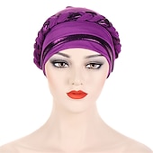 preiswerte Hüte-8 farben muslimische frauen innere kappen geflochtene bandanas hijab komfort mode turban hut bunte chemo hüte kopf tragen turbante