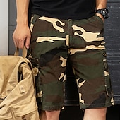 economico Classico-Per uomo Pantaloncini cargo Pantaloncini mimetici Shorts Cerniera Multi-tasche Mimetico Comodità Indossabile Lunghezza al ginocchio Casuale Quotidiano Ferie Sport Moda Bianco Verde militare