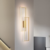 economico Lampade LED da parete-lightinthebox applique da parete a led per interni rettangolo dorato doppia luce a parete luce moderna illuminazione da parete a led in metallo per camera da letto sala da pranzo lampada da comodino