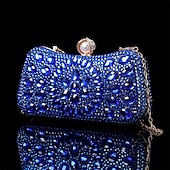 olcso Retikülök és estélyi táskák-női többszínű kristályos estélyi clutch – luxus strasszos kézitáska gyöngykapoccsal és láncpánttal gálákra, esküvőkre és hivatalos eseményekre