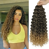 cheap Crochet Hair-18 Inch 8 Packs Curly Crochet Hair Beach Curl Water Wave Crochet Hair Deep Wave Wavy Braids Curly Crochet Hair For Black Women