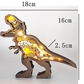Недорогие Декоративные огни-Деревянные украшения в виде животных, светодиодный светильник, 3d полая резьба, домашний декор, фигурки, ремесла, офисный стол, украшения для спальни, аксессуары