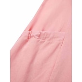 abordables Vestidos para el trabajo-vestido casual de mujer vestido de algodón vestido de cambio vestido midi azul rosa caqui sin mangas color puro bolsillo primavera verano cuello redondo básico diario vacaciones fin de semana ajuste suelto 2023 s m l xl xxl