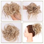 baratos Puxos-coque bagunçado desgrenhado updo elásticos de cabelo extensão com elástico elástico acessórios de cabelo bagunçado peças de cabelo para mulheres