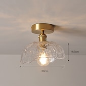tanie Lampy sufitowe-lampa sufitowa półpłaska jasna miedź 20cm szklany klosz lampa sufitowa oprawa oświetleniowa oświetlenie 110-240v