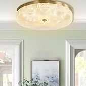 abordables Diseño de Anillo y Redondo-Luz de techo led regulable 35cm diseño circular luces de techo de cobre para sala de estar 110-240v
