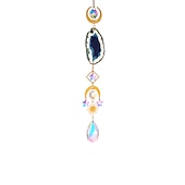 economico Acchiappasogni-fetta di agata geode cristallo sun catcher, creatore di arcobaleno, prisma finestra di cristallo appeso, strega suncatcher windchime wall decor, boho home decor
