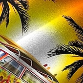 olcso Retro vintage nyomtatás-Férfi Autó Kókuszfa Trópusi növények Ing Hawaii ing Aloha ing Rövid ujjú Ing Térfogatcsökkenés Tropikus Divat Hawaii Szabadtéri Utca Hawaii Fekete Sárga Medence S M L