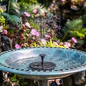 cheap Outdoor Decoration-Round Solar Fountain Outdoor Landscape Pool Pond Water Pump Waterfall Decor Black