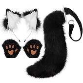cheap Hair Styling Accessories-Fox Tail Clip Cat Ears Wolf Paws Gloves Cosplay Costume Carnival Fancy Party Costume Accessories