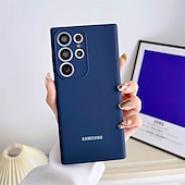 זול מארז סמסונג-מגן טלפון לסמסונג גלקסי S23 Ultra Plus S25 Ultra מגן סיליקון מסגרת מלאה להגנה מפני אבק TPU בצבע אחיד