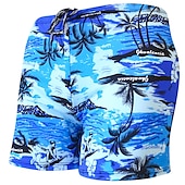 voordelige heren boxer zwembroek-Voor heren Badpak Lange zwembroeken Zwemshorts Boardshorts Zomer korte broeken Afdrukken Haai Brief 3D Ademend Sneldrogend Feestdagen Zwembad Sexy Rekken 1 5 Lage Taille Rekbaar