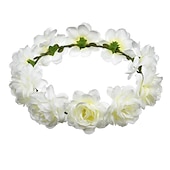 economico Accessori per acconciature-fascia del fiore rosa corona floreale di boho cerchio dei capelli della ghirlanda copricapo della boemia copricapo donne del copricapo corona delle ragazze fasce per capelli a foglia decorazione del