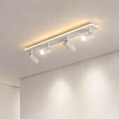 abordables Spots encastrables-plafonniers à led dimmables pour le salon, plafonniers plafonniers éclairage sur rail rotatif noir projecteurs de plafond à gradation tricolore 3 voies pour magasin de vêtements