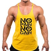 Mannen's Gym Workout Tanktop met 'No Pain No Gain Gym Warriors' Grafische Print voordelige Grappige T-shirts voor mannen-Mannen's Gym Workout Tanktop met 'No Pain No Gain Gym Warriors' Grafische Print