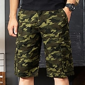 economico Classico-Per uomo Pantaloncini cargo Pantaloncini mimetici Shorts Cerniera Multi-tasche Mimetico Comodità Indossabile Lunghezza al ginocchio Casuale Quotidiano Ferie Sport Moda Bianco Verde militare