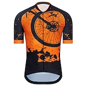 preiswerte Radtrikot Herren-Herren Radtrikot Grafik Lustig Kurzarm Fahhrad Trikot Oberteil mit 3 Gesäßtaschen Mountainbike MTB Straßenradsport Schnelltrocknend Reflektierende Streifen Rückentasche Feuchtigkeitsableitend Sport