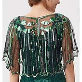 preiswerte Schals &amp; Umhänge-Goldene Zwanziger 1920er Retro Vintage Flapper-Schals Der große Gatsby Hochzeitsgast Pailletten Kostüm Damen Hochzeit Hochzeitsgast Party-Abendmode Erwachsene Schal