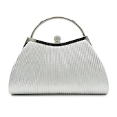abordables Pochettes et sacs à main de soirée-sac à main de soirée élégant en or pour femme – sac à main métallique plissé avec poignée en strass pour femme, mariage, fête et événements officiels