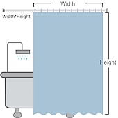 cheap Shower Curtains-Shower Curtain with Hooks 180cm*180cm(70&quot;*70&quot;)Suitable for Separate Wet and Dry Zone Divide Bathroom Waterproof Oil-proof Modern Classic Theme