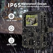 abordables Accessoires pour appareils photo et caméras-Mini caméra de piste vision nocturne 12mp 1080p caméra de jeu avec vision nocturne activée par le mouvement étanche pour la surveillance de la faune