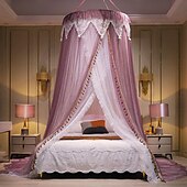 cheap Bed Canopies &amp; Drapes-Indoor Mosquito Net Bed Canopy Mosquito Net with Top Easy Installation Suitable for Couples Family, Romantic Atmosphere in Summer Encryption Thickening Version