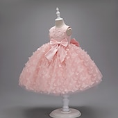 voordelige Bloemenmeisjes Jurken-Kinderen Voor meisjes Bloemenmeisjesjurk Feestjurk Vlinder Mouwloos Bruiloft Feest Doopjurk Prinses Polyester Roze prinsessenjurk Bloemenmeisjesjurk Zomer 3-10 jaar Wit Champagne Blozend Roze