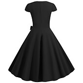 cheap Historical &amp; Vintage Costumes-Retro Vintage 1950s Vacation Dress Flapper Dress Swing Dress Christmas Party Dress Audrey Hepburn Women's Cosplay Costume Masquerade Casual Daily Dress Attire Christmas Party