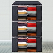 cheap Clothing &amp; Closet Storage-3 Pack, 90L Large Capacity Clothes Storage Bag Organizer with Reinforced Handle Thick Fabric for Comforters, Blankets, Bedding, Foldable with Sturdy Zipper, Clear Window