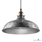levne Ostrovní světla-LED závěsné světlo závěsné stropní průmyslové kartáčované vintage stínidlo barové osvětlení, osvětlení restaurace starožitný kartáčovaný rustikální kov