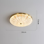 abordables Luces de techo-Luz de techo led regulable 38cm diseño circular luces de techo de cobre para sala de estar 110-240v